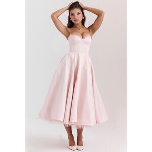House of CB  Mademoiselle Ballerina Pink Midi Dress
